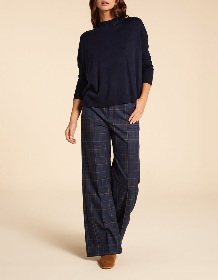 Pull cape marine tricot boutons d&eacute;coratifs I.Code-6