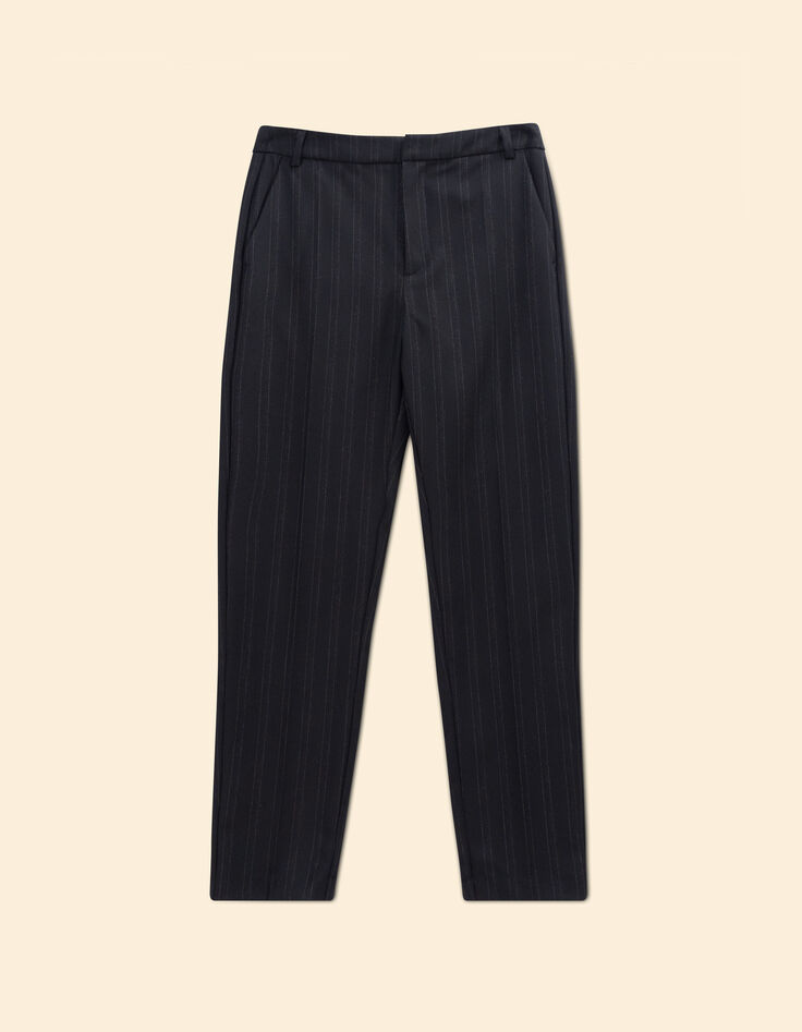 Zwarte geklede broek strepenmotief Laurence I.Code-7