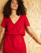 Robe rouge jacquard à taille coulissée I.Code-6