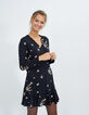 I.Code black bouquet print dress-6