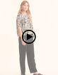 Ecru Pflanze Bandana Druck Top I.Code-8