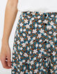 Blauwe midi-rok witte bloemenprint dames-4