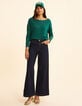 T-shirt vert lurex maille nid d'abeille I.Code-4