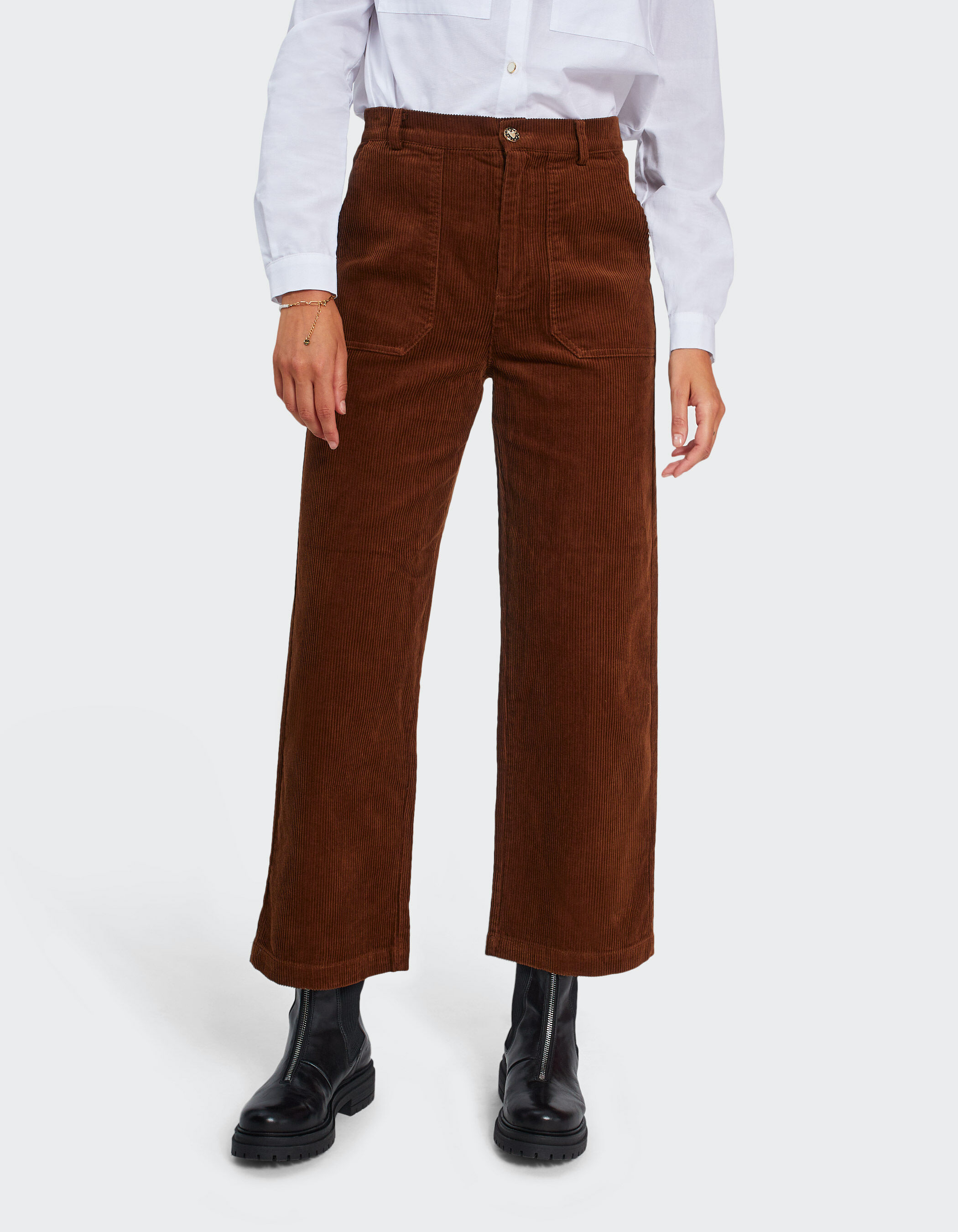 Pantalon de traje castano pana I.Code