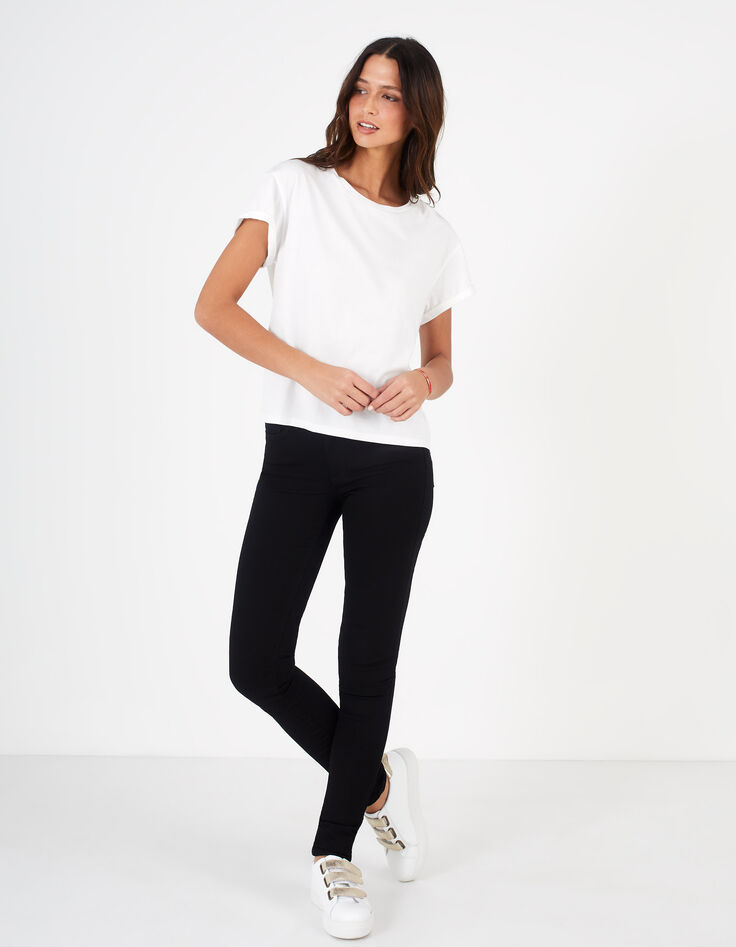 Tee-shirt blanc cassé broderies manche I.Code-7