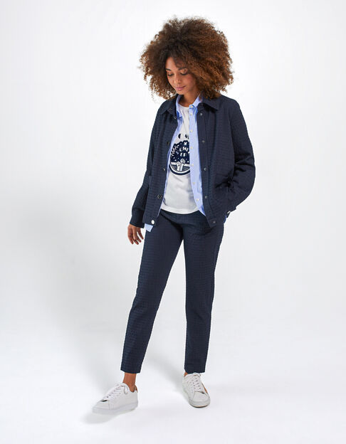 Pantalon de costume marine à rayures tennis I.Code