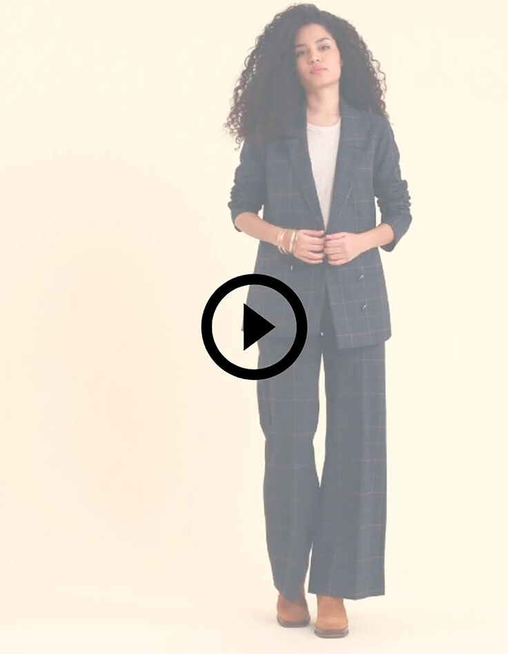 Marineblauwe blazer ruitmotief I.Code-7