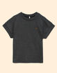 Graues Kurzarm-Top Monogrammstick I.Code-6