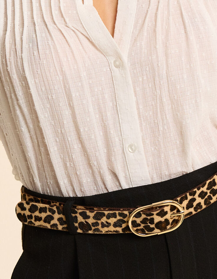 Cinturón de piel camel efecto leopardo I.Code-5