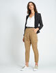 Zwarte blazer print stippen en palmen I.Code-6