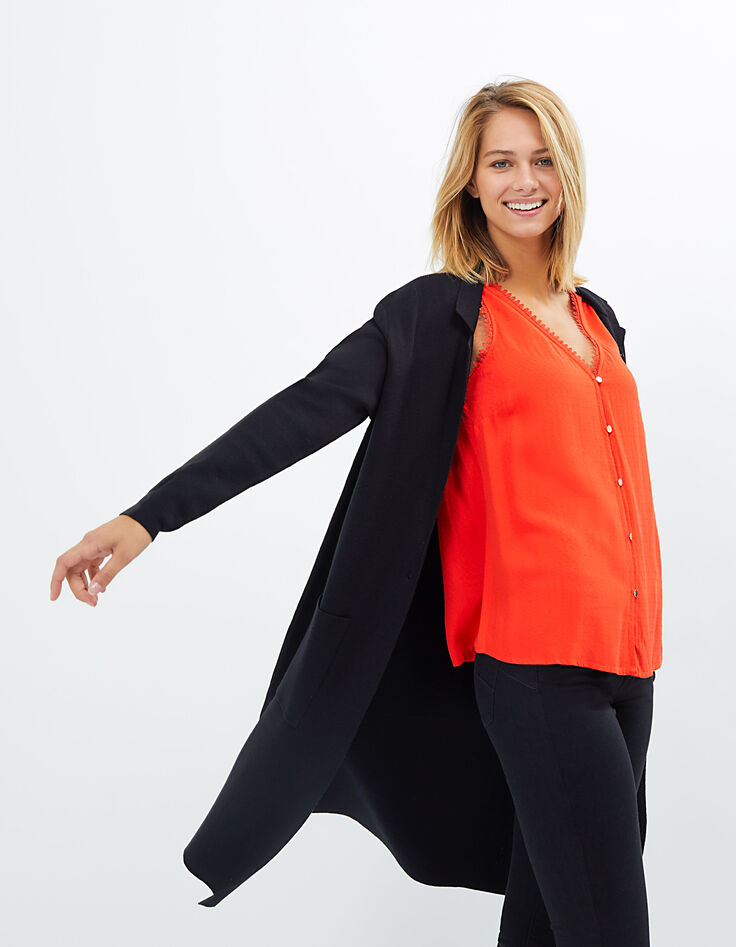 Manteau noir en maille I.Code-3