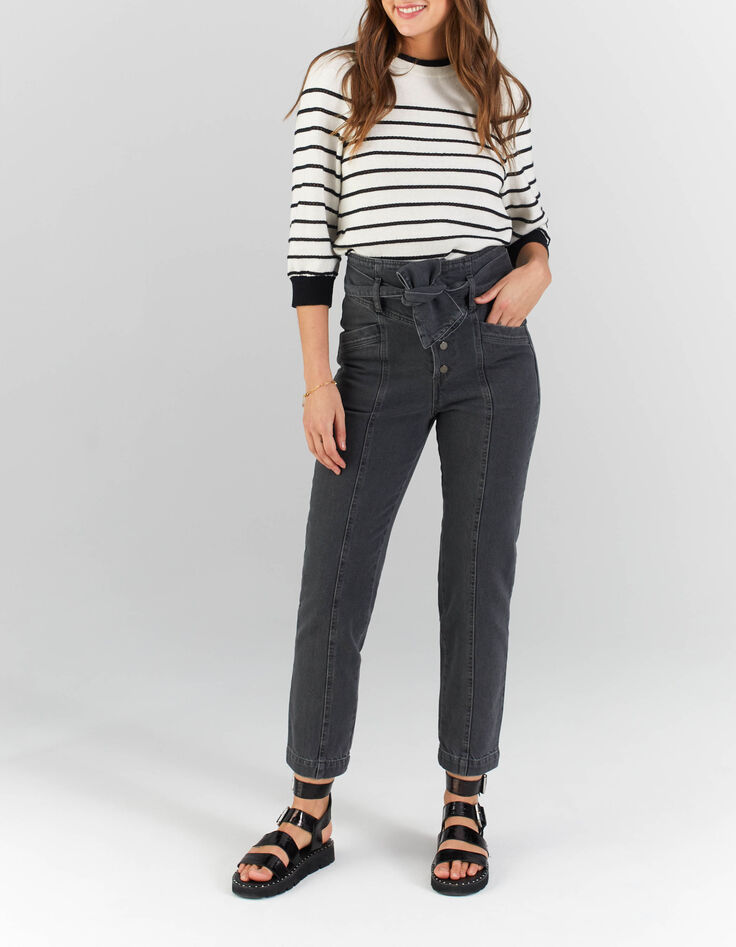 Grijze slouchy jeans inzetten en ceintuur I.Code-5