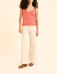 Top fines bretelles rose tricot paillet&eacute; I.Code-8