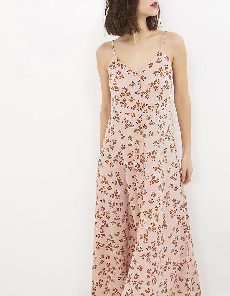 I.Code hibiscus floral and polka dot print long dress-2 I.Code hibiscus floral and polka dot print long dress-2