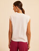 Cremeweiße ärmellose Strickjacke I.Code-4