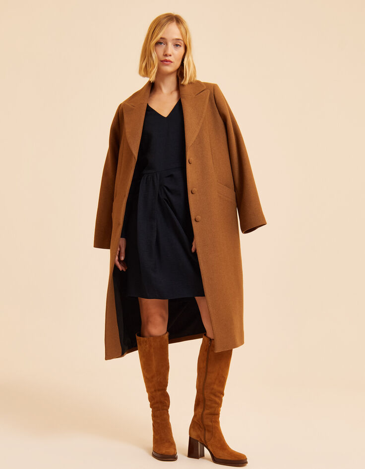 Robe marine effet drapé côté I.Code-8