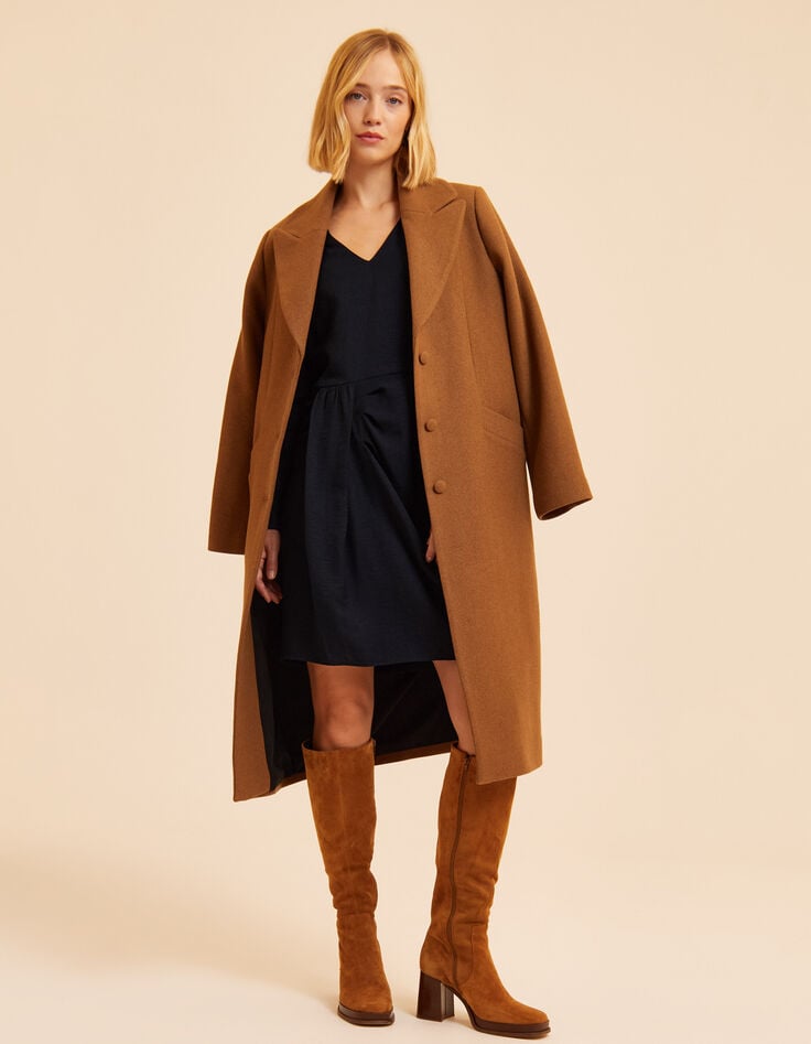 Robe marine effet drapé côté I.Code-8 Robe marine effet drapé côté I.Code-8