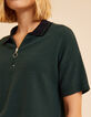 Top manches courtes vert col polo zippé I.Code-6