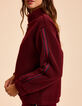 I.Code burgundy striped sherpa sweatshirt-5