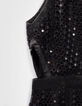 Schwarzes Damen-Midikleid mit Spitze amerikanische &Auml;rmel-8