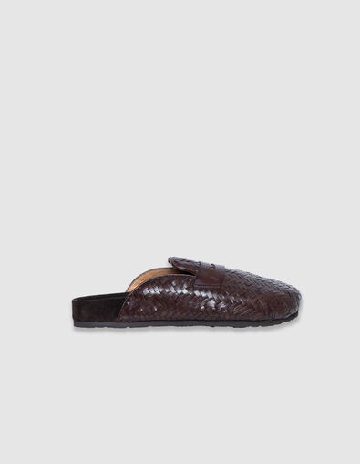 Damen braun geflochtene Lederclogs - IKKS