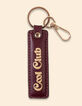 I.Code bBordeaux leather key ring with gold message-1