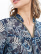 Blouse bleue imprimé tropical I.Code-4