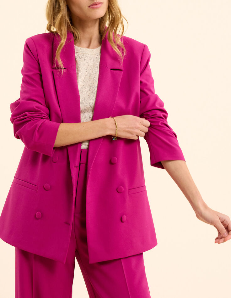 Veste de costume rose boutonnage crois&eacute; I.Code-2