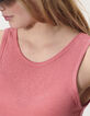 Camiseta de tirantes rosa chicle lino I.Code-6