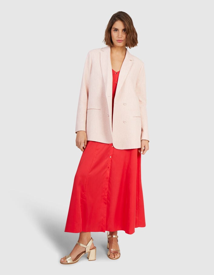 I.Code fresh pink coat with gold lurex - I.CODE