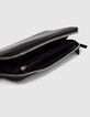 Damen 1440 Compagnon schwarz gestepptes Leder Portemonnaie-5