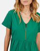 Robe longue vert prairie zipp&eacute;e popeline I.Code -3
