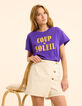 Tee-shirt violet message jaune I.Code-1