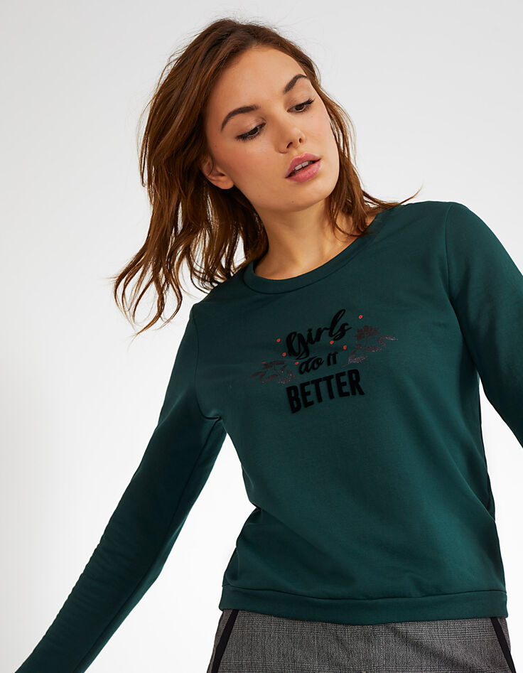 Sudadera verde pinegreen Girls do it better I.Code-2 Sudadera verde pinegreen Girls do it better I.Code-2
