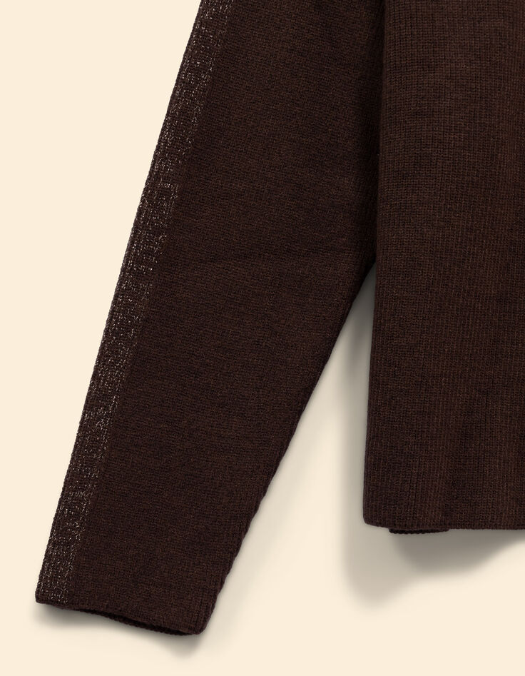 Gilet zippé à capuche en maille marron I.Code-3 Gilet zippé à capuche en maille marron I.Code-3