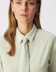 Camisa de rayas verdes para Mujer con corbata-4