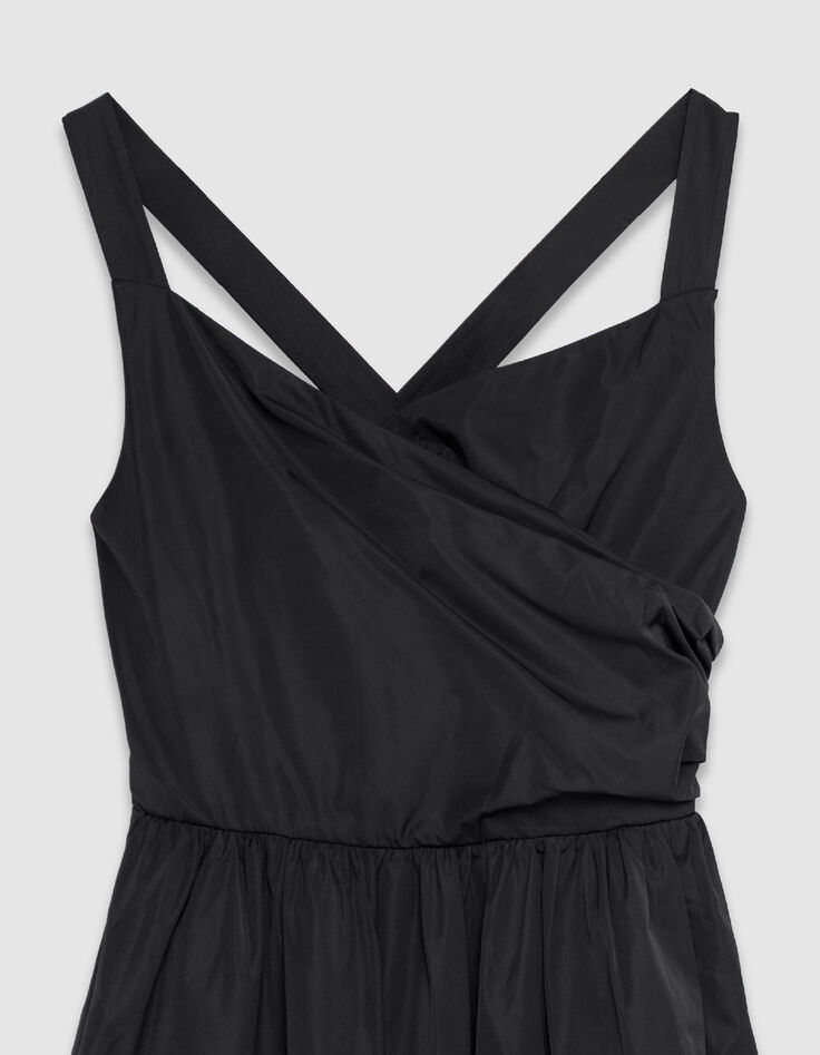 Damesjurk chique zwarte tafzijde strapless-8