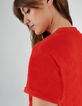 Tee-shirt abricot en éponge broderie poitrine I.Code-4