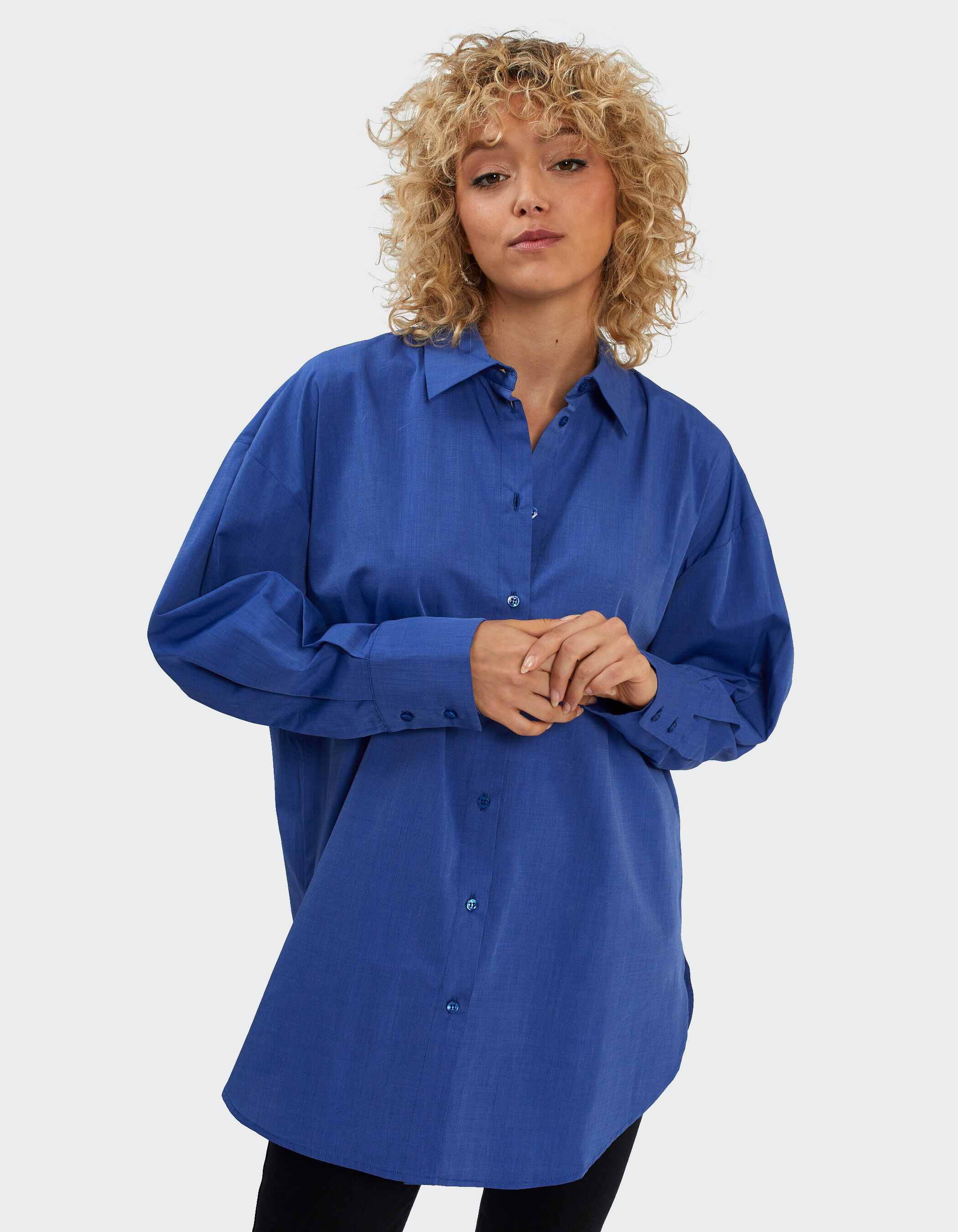 Chemise mi longue bleu saphir I.Code