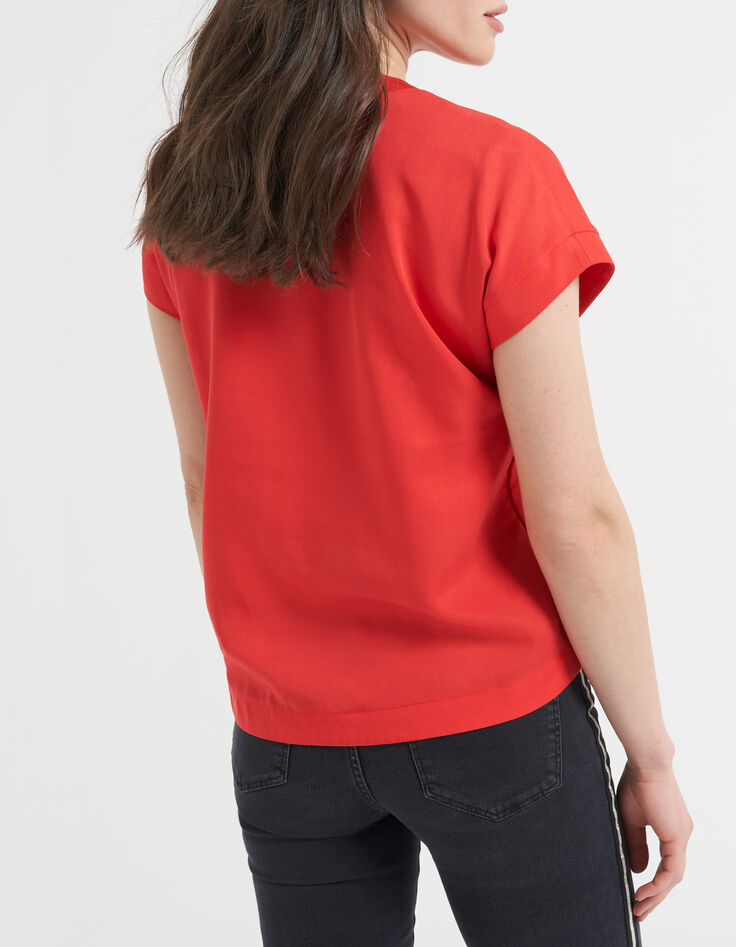 Top coquelicot avec pressions côté I.Code-3 Top coquelicot avec pressions côté I.Code-3