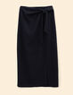 Schwarzer Midirock Schlitz seitliche Schleife I.Code-6