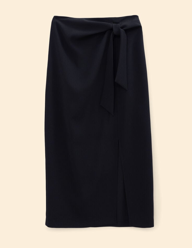 I.Code black split midi skirt with side bow-6 I.Code black split midi skirt with side bow-6