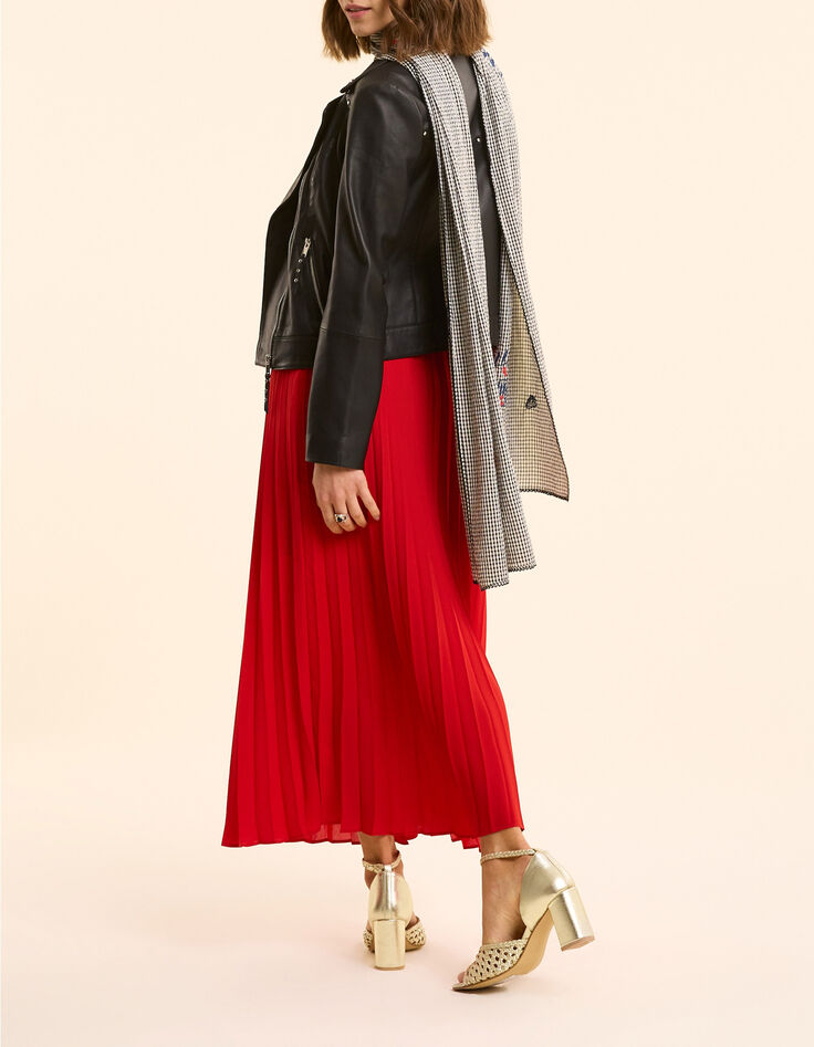 Vestido rojo plisado drapeado en cintura I.Code-7