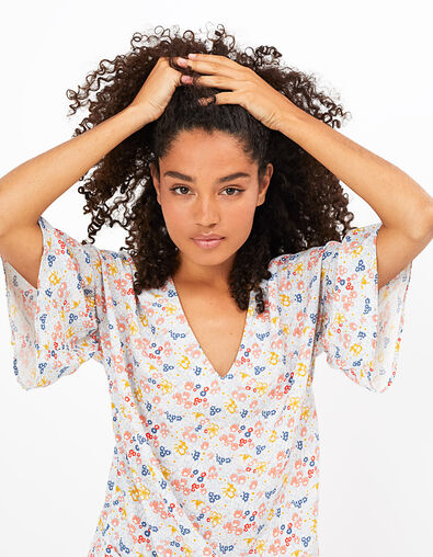 Top azul cielo estampado margaritas I.Code