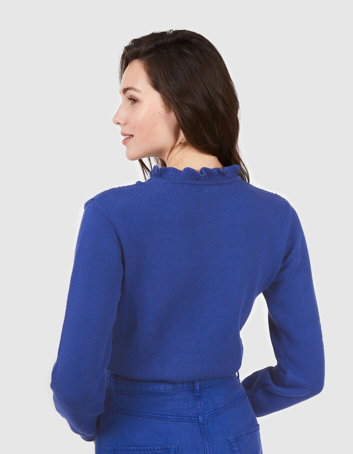 Pull bleu électrique tricot fantaisie I.Code - I.CODE