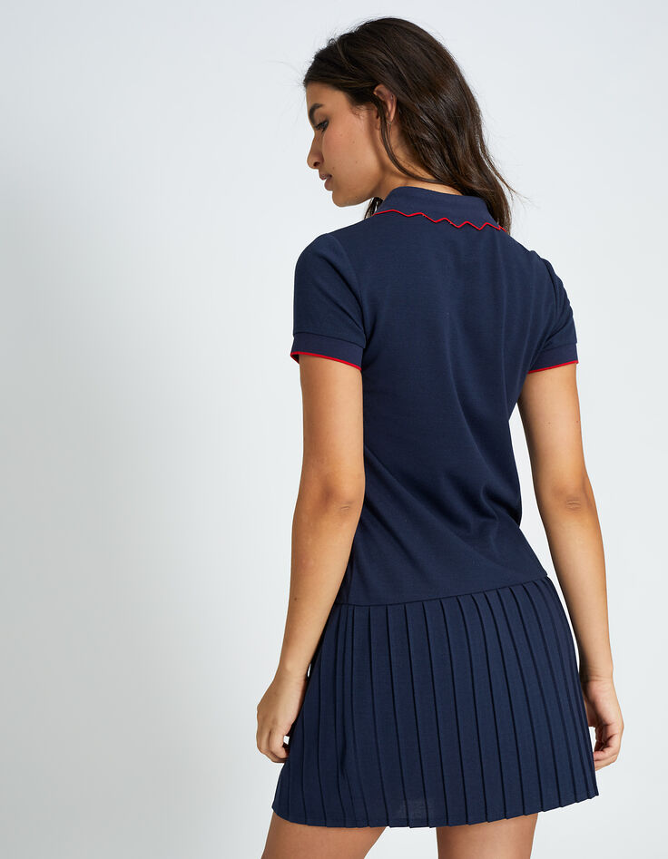 Robe marine soulignée de rouge I.Code-5