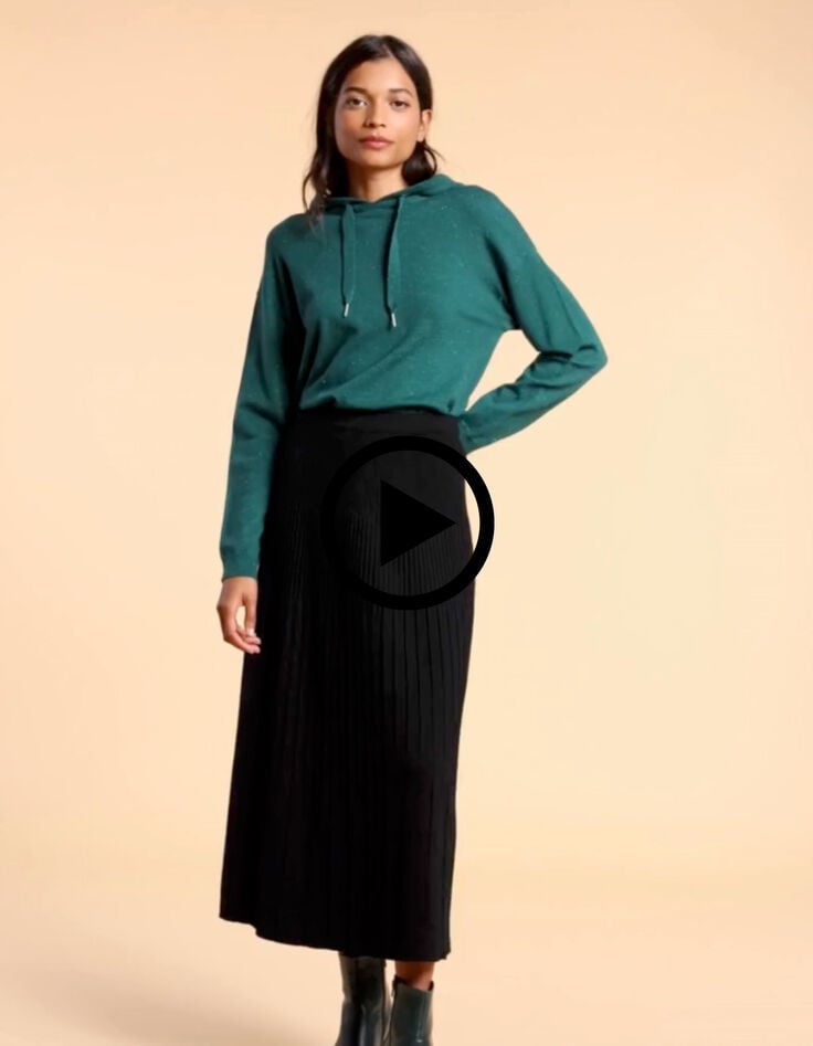 Zwarte midi-plooirok tricot I.Code x Lafrançaise-8 Zwarte midi-plooirok tricot I.Code x Lafrançaise-8