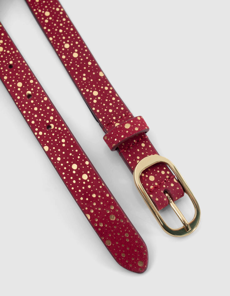 Flash Pink Gürtel aus Veloursleder mit Gold-Muster I.Code-7 Flash Pink Gürtel aus Veloursleder mit Gold-Muster I.Code-7