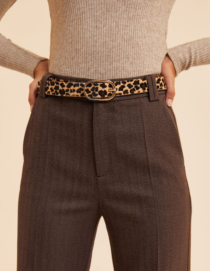 Braune Anzughose Fischgr&auml;tenmuster I.Code-5