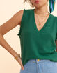 Pull vert sans manches tricot lurex I.Code-1